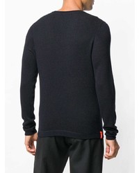 Мужской черный свитер с круглым вырезом от Rrd