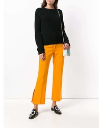 Женский черный свитер с круглым вырезом от Iris von Arnim