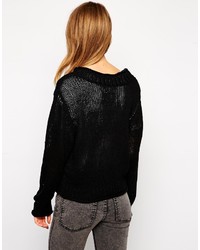 Женский черный свитер с круглым вырезом от Cheap Monday