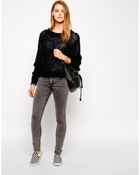 Женский черный свитер с круглым вырезом от Cheap Monday