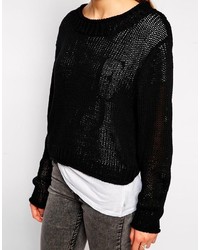 Женский черный свитер с круглым вырезом от Cheap Monday