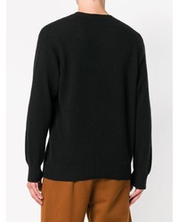 Мужской черный свитер с круглым вырезом от Maison Flaneur