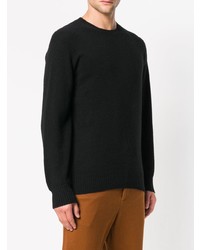 Мужской черный свитер с круглым вырезом от Maison Flaneur
