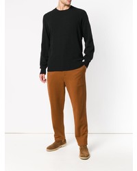 Мужской черный свитер с круглым вырезом от Maison Flaneur