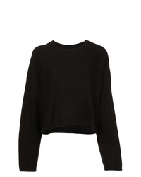 Женский черный свитер с круглым вырезом от RtA