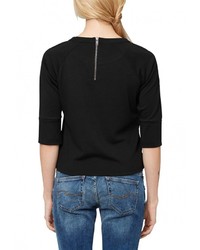 Женский черный свитер с круглым вырезом от s.Oliver Denim