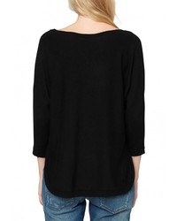 Женский черный свитер с круглым вырезом от s.Oliver Denim