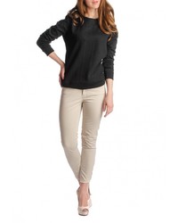 Женский черный свитер с круглым вырезом от Sabellino