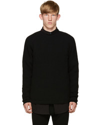 Мужской черный свитер с круглым вырезом от Sacai