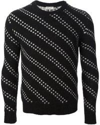 Мужской черный свитер с круглым вырезом от Saint Laurent