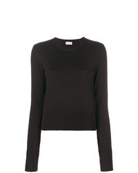 Женский черный свитер с круглым вырезом от Saint Laurent