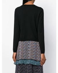 Женский черный свитер с круглым вырезом от Semicouture