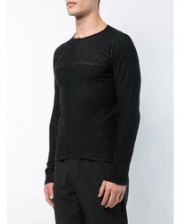 Мужской черный свитер с круглым вырезом от Ma+