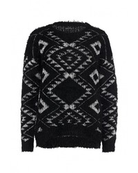 Женский черный свитер с круглым вырезом от Sela