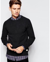 Мужской черный свитер с круглым вырезом от Selected