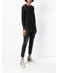 Женский черный свитер с круглым вырезом от Diesel