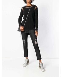 Женский черный свитер с круглым вырезом от Diesel