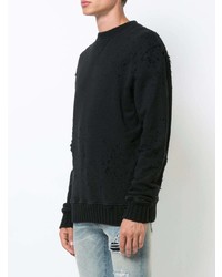 Мужской черный свитер с круглым вырезом от Amiri