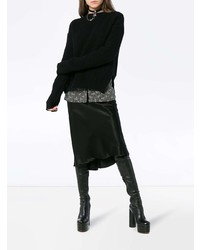 Женский черный свитер с круглым вырезом от Rick Owens