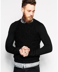Мужской черный свитер с круглым вырезом от Sisley