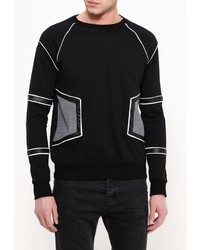 Мужской черный свитер с круглым вырезом от Sixth June