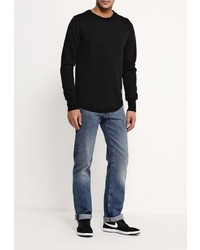 Мужской черный свитер с круглым вырезом от Sixth June