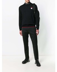 Мужской черный свитер с круглым вырезом от Alexander McQueen
