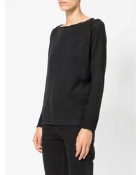 Женский черный свитер с круглым вырезом от Avant Toi