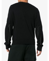 Мужской черный свитер с круглым вырезом от Ann Demeulemeester