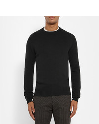 Мужской черный свитер с круглым вырезом от Tomas Maier