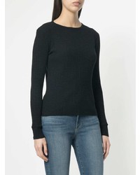 Женский черный свитер с круглым вырезом от Simon Miller