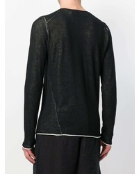 Мужской черный свитер с круглым вырезом от Isabel Benenato