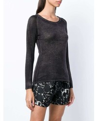 Женский черный свитер с круглым вырезом от Avant Toi