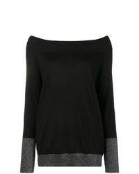 Женский черный свитер с круглым вырезом от Snobby Sheep