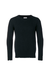 Мужской черный свитер с круглым вырезом от Societe Anonyme