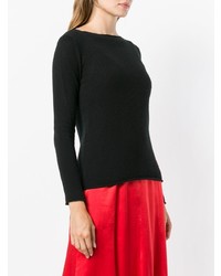 Женский черный свитер с круглым вырезом от Societe Anonyme
