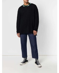 Мужской черный свитер с круглым вырезом от Societe Anonyme