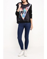 Женский черный свитер с круглым вырезом от Softy