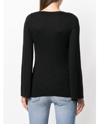 Женский черный свитер с круглым вырезом от Snobby Sheep