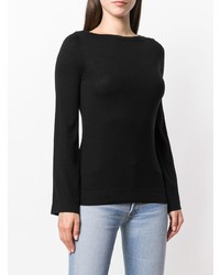 Женский черный свитер с круглым вырезом от Snobby Sheep