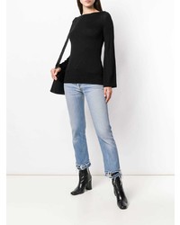 Женский черный свитер с круглым вырезом от Snobby Sheep