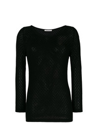 Женский черный свитер с круглым вырезом от Stefano Mortari