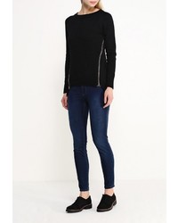 Женский черный свитер с круглым вырезом от Stella