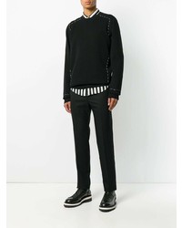 Мужской черный свитер с круглым вырезом от Oamc