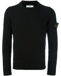 Мужской черный свитер с круглым вырезом от Stone Island