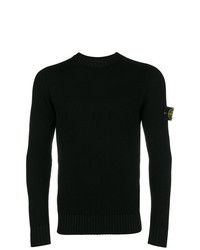 Мужской черный свитер с круглым вырезом от Stone Island