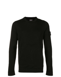Мужской черный свитер с круглым вырезом от Stone Island Shadow Project