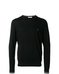 Мужской черный свитер с круглым вырезом от Sun 68