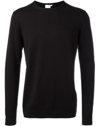 Мужской черный свитер с круглым вырезом от Sunspel