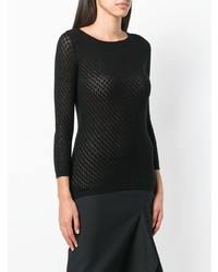 Женский черный свитер с круглым вырезом от Stefano Mortari